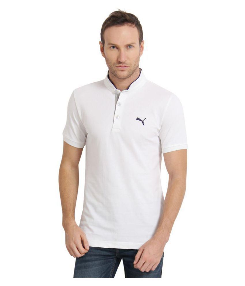 Puma White Slim Fit Polo T Shirt - Buy 