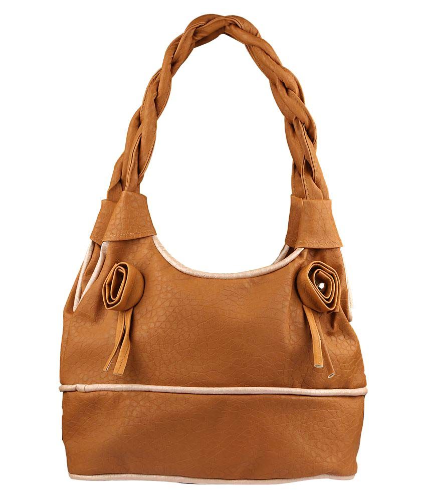 camel leather shoulder bag