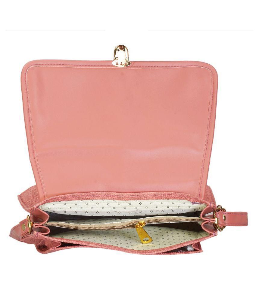 Belladona Pink Faux Leather Sling Bag - Buy Belladona Pink Faux Leather ...