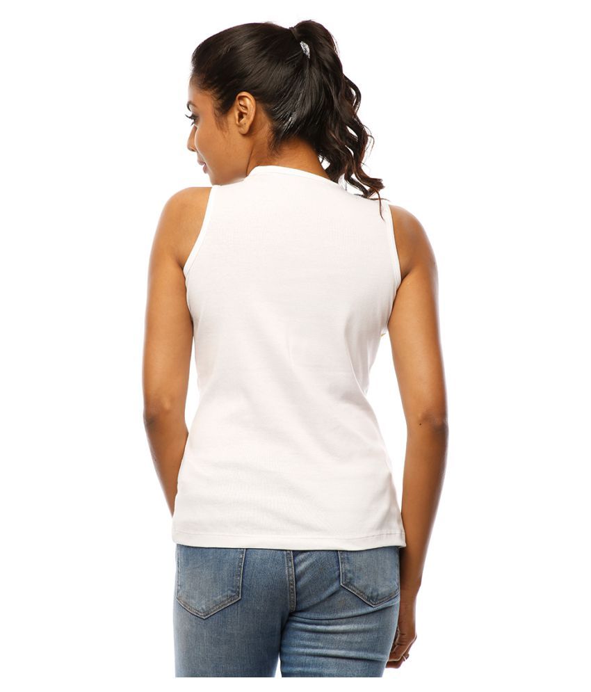 Huetrap White Cotton Tank Tops Buy Huetrap White Cotton Tank Tops