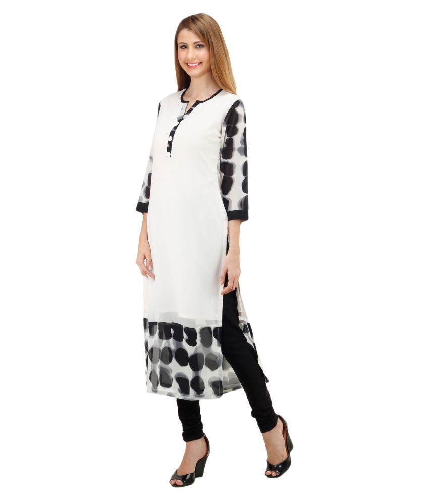 The bebo black crepe straight kurti new arrivals