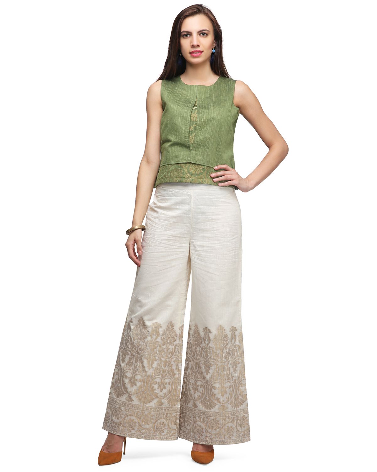 Buy Abhishti White Poly Cotton Palazzos Online at Best Prices in India ...
