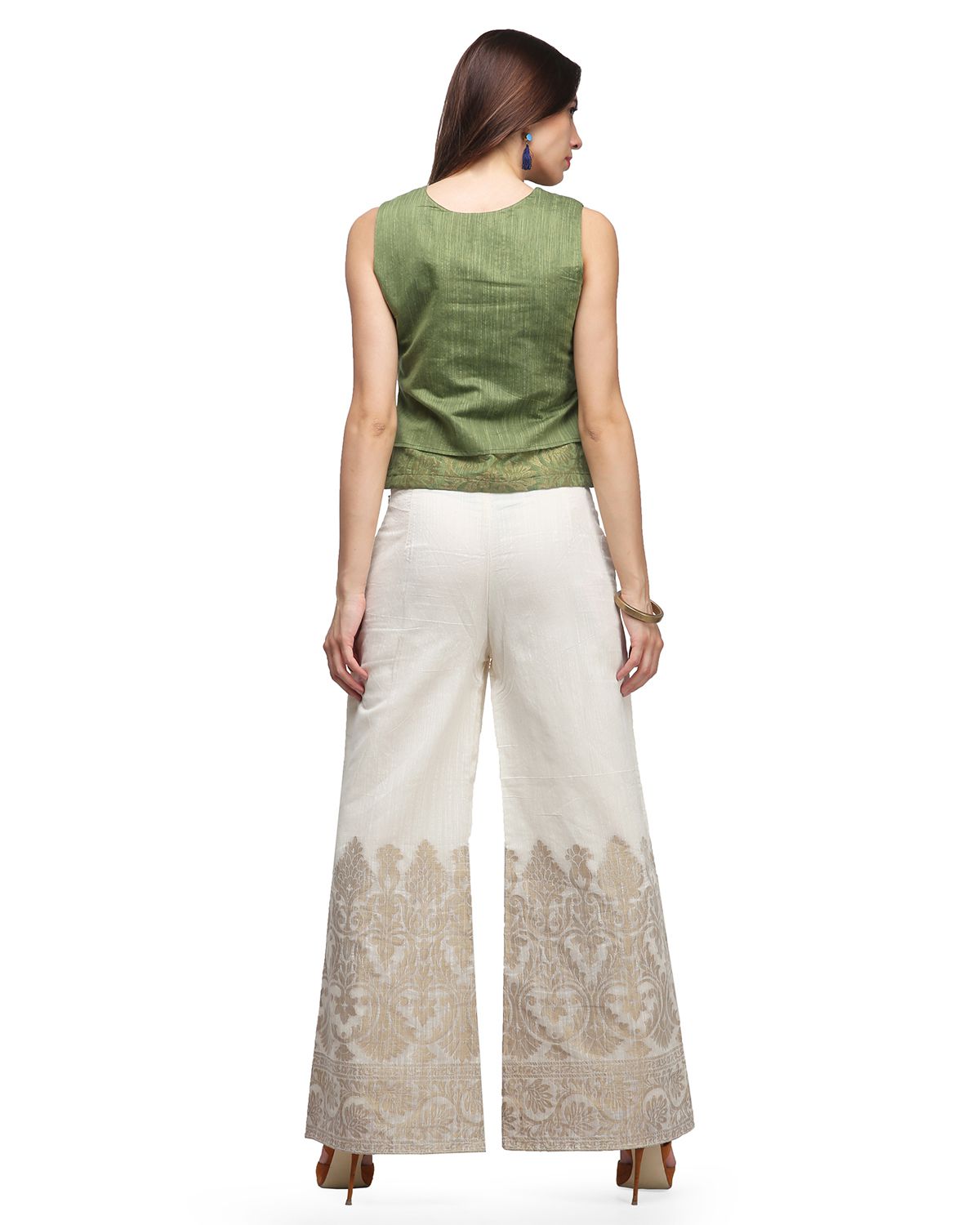 Buy Abhishti White Poly Cotton Palazzos Online at Best Prices in India ...