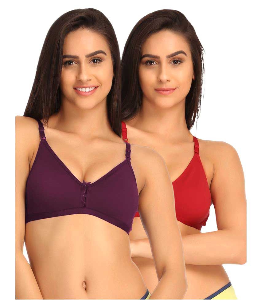     			Clovia Multi Color Cotton T-Shirt/ Seamless Bra