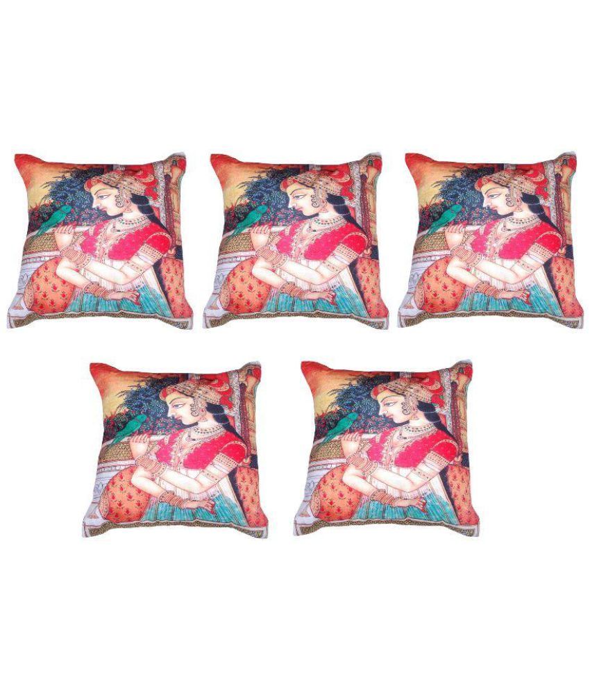 Glamkart Multicolor Cotton Cushion Covers - Set Of 5