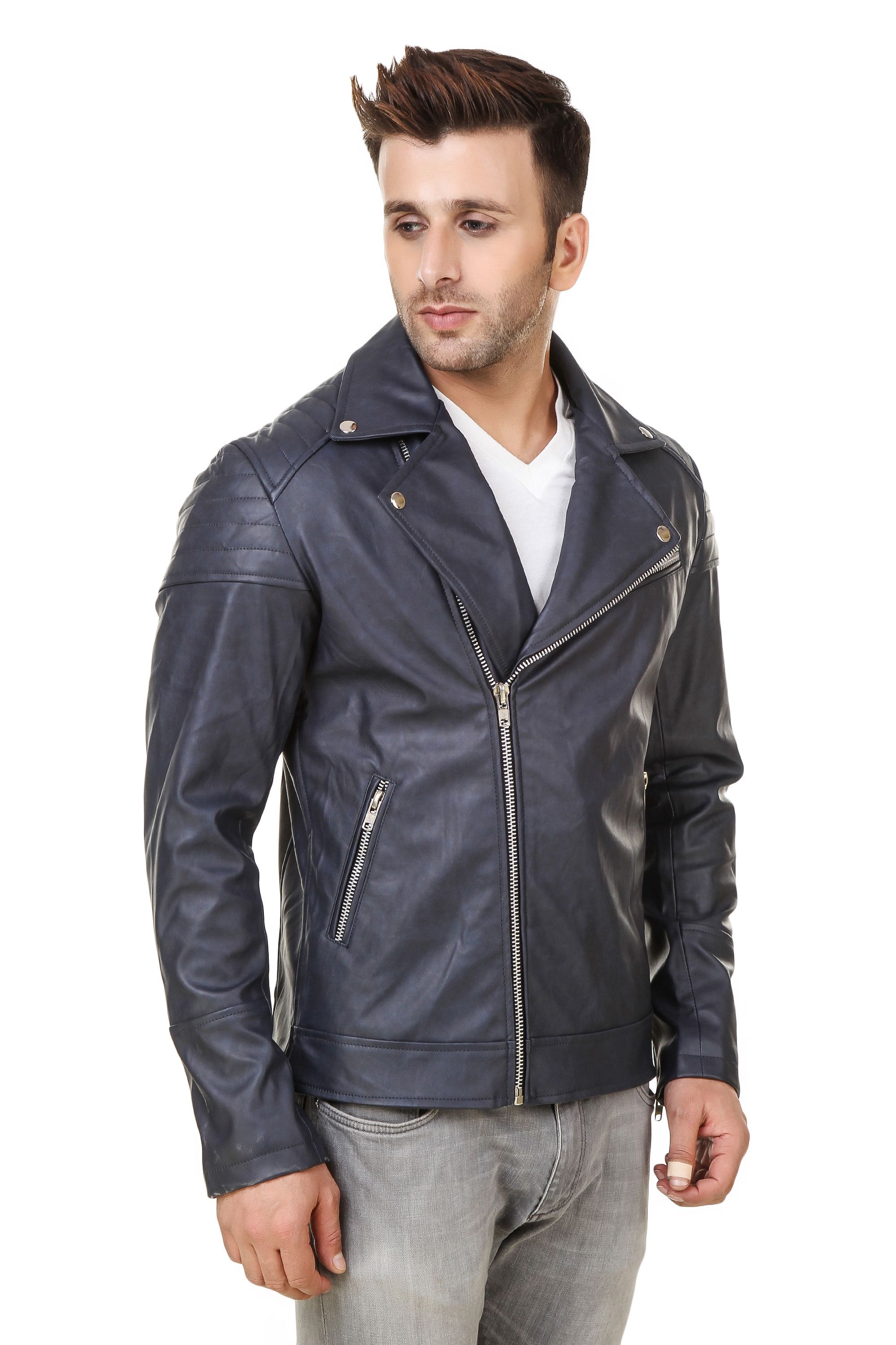 FashionsTree Navy Biker Jacket Buy FashionsTree Navy Biker Jacket