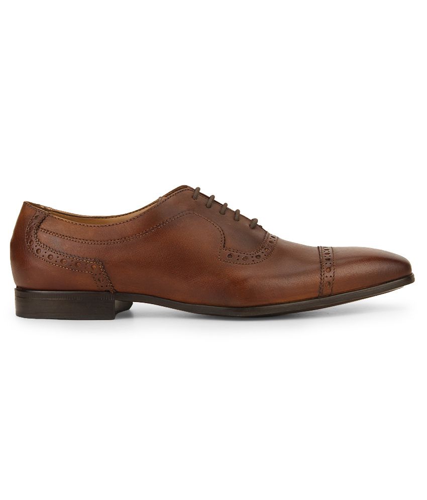 Roush Brown Brogue Genuine Leather Formal Shoes Price in India- Buy ...