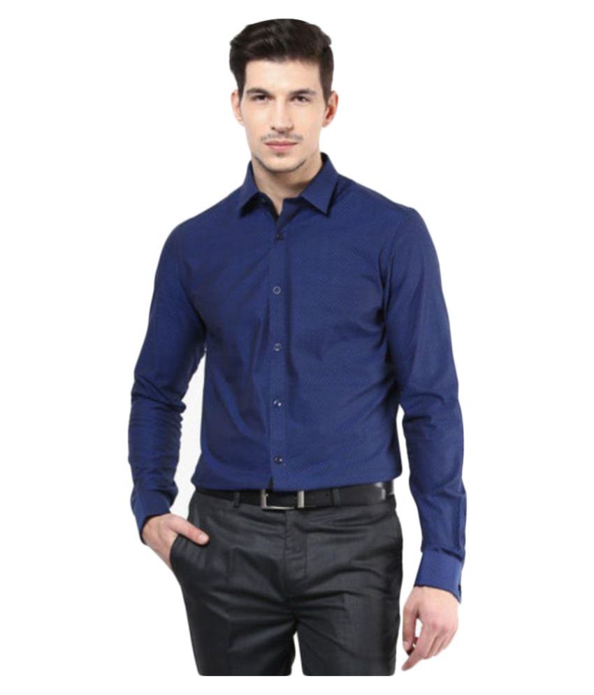 Zaraman Blue Formal Regular Fit Shirt NO - Buy Zaraman Blue Formal ...