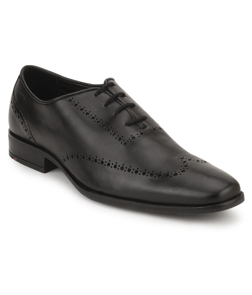 Roush Black Brogue Genuine Leather Formal Shoes Price in India- Buy ...