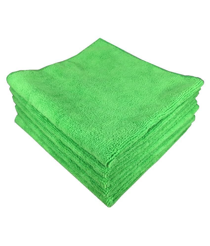     			Softspun Green Microfiber Home, Kitchen, Bathroom Dusting & Cleaning Cloth - Set Of 5