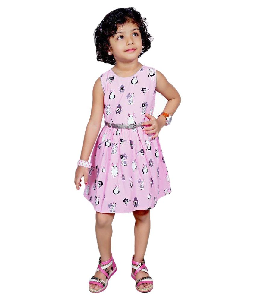 Laxmi Dresses Pink Cotton Frocks for Girls - Buy Laxmi Dresses Pink ...