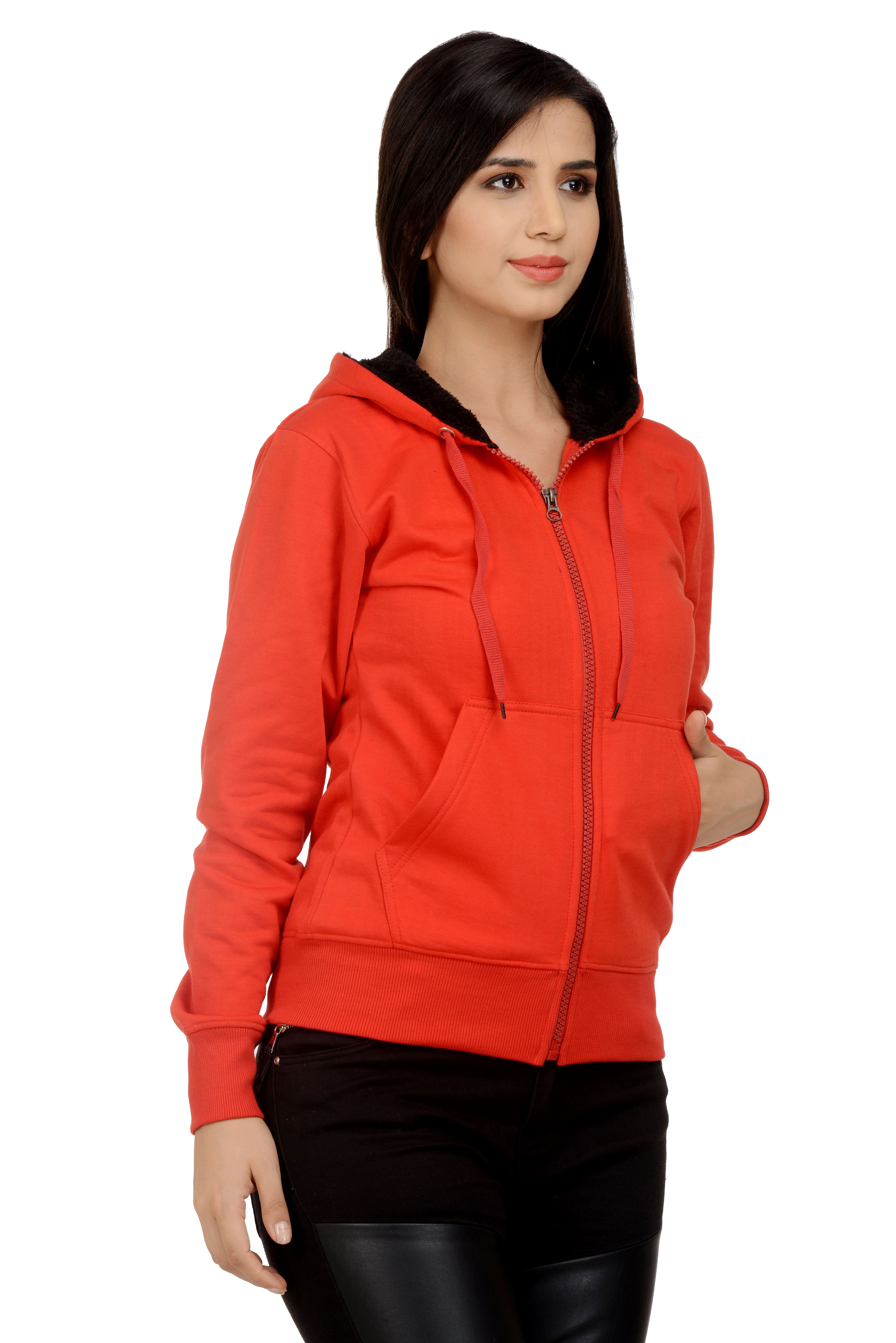 Buy Christys Collection Orange Cotton Fleece Hooded Online At Best 