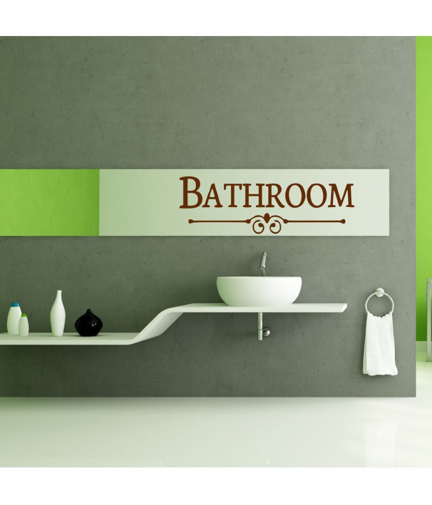     			Decor villa Bathroom Sign Vinyl Wall Stickers