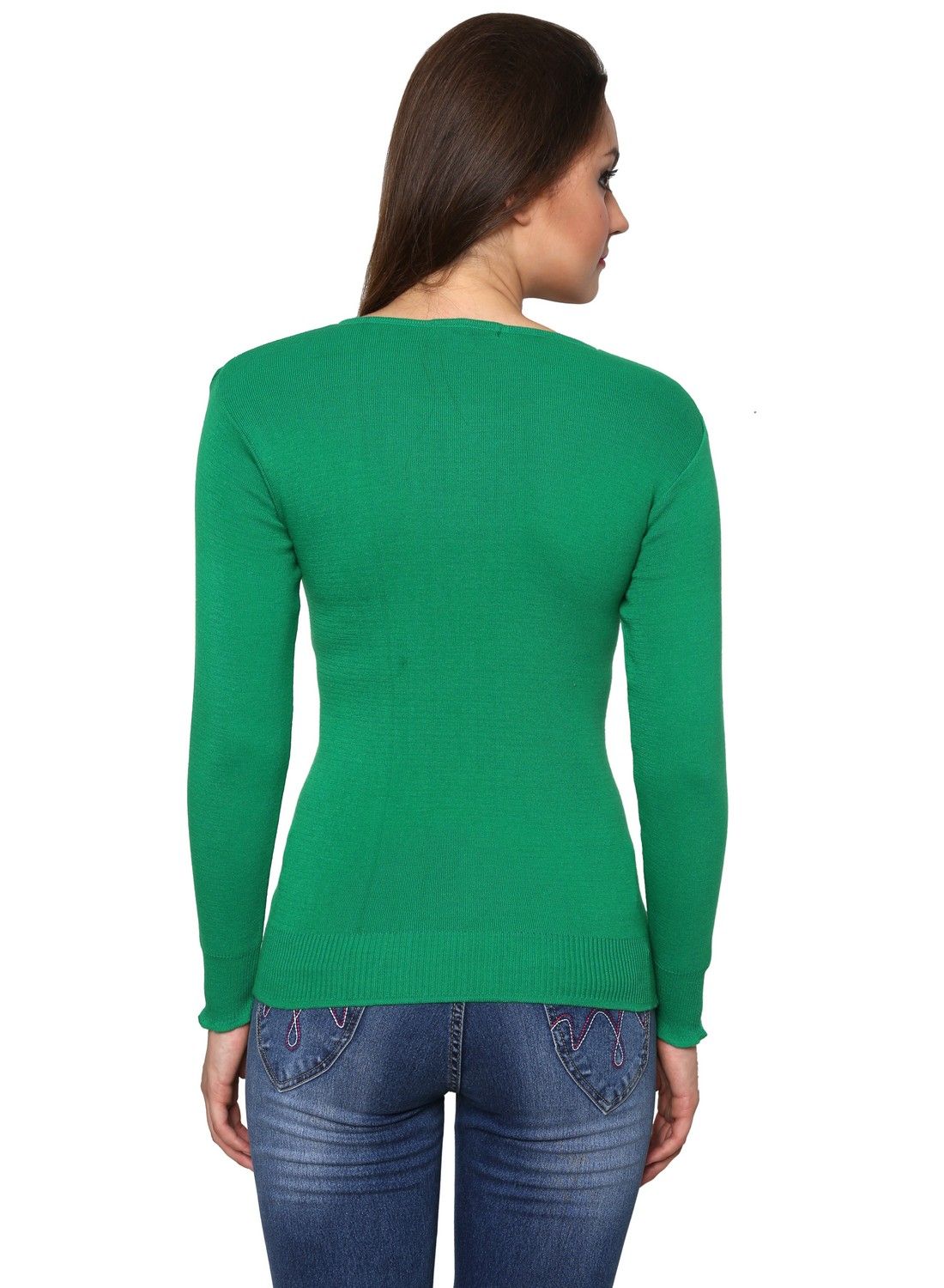 green cotton pullover