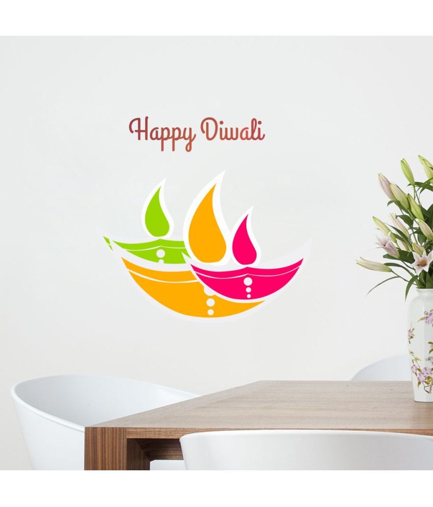     			Decor Villa Diya Vinyl Wall Stickers