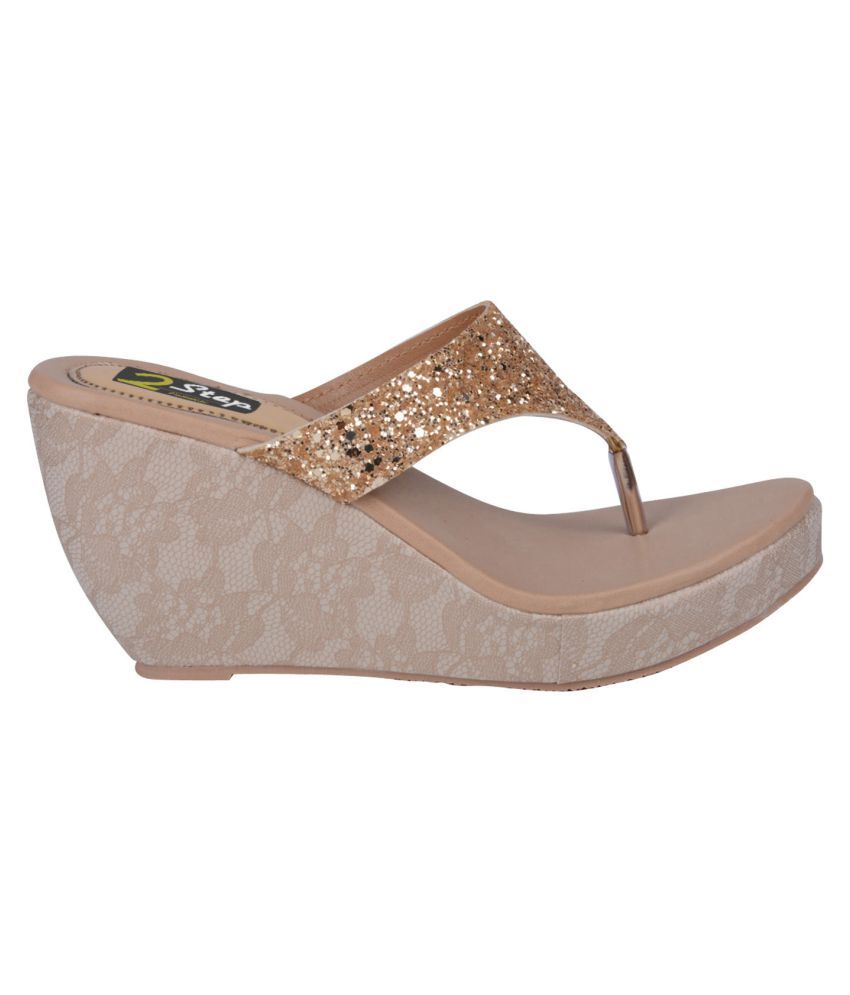 2 Step Gold Wedges Heels Price in India- Buy 2 Step Gold Wedges Heels Online at Snapdeal