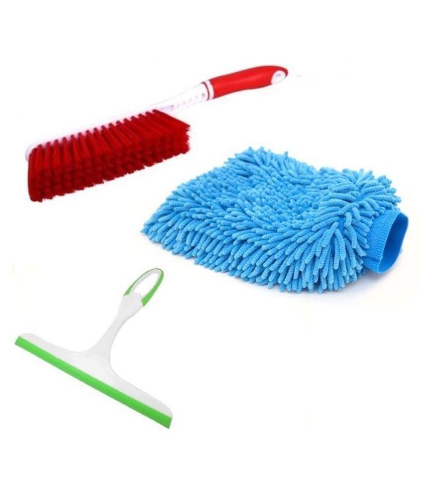 Bigwheels Car Cleaning Combo Kit of Microfiber Gloves, Carpet Cleaning