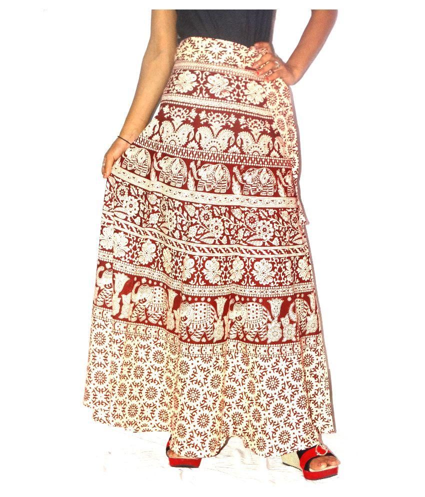 Buy Jaipur Skirt Multi Color Cotton Wrap Skirt Online at Best Prices in