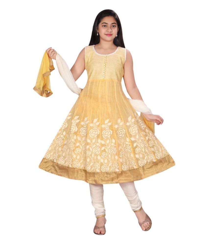 yellow cotton churidar
