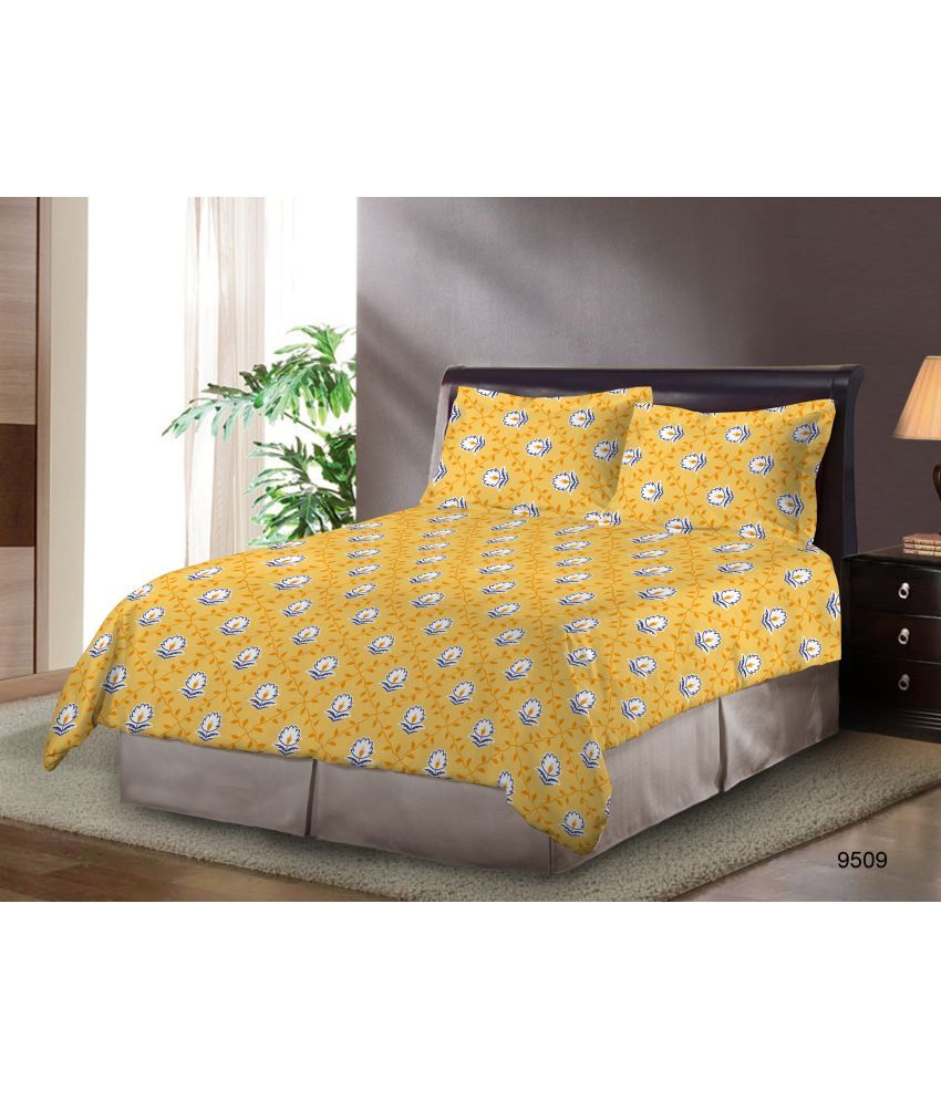 Bombay Dyeing Buy 1 Get 1 Double Poly Cotton Floral Bed Sheet Buy