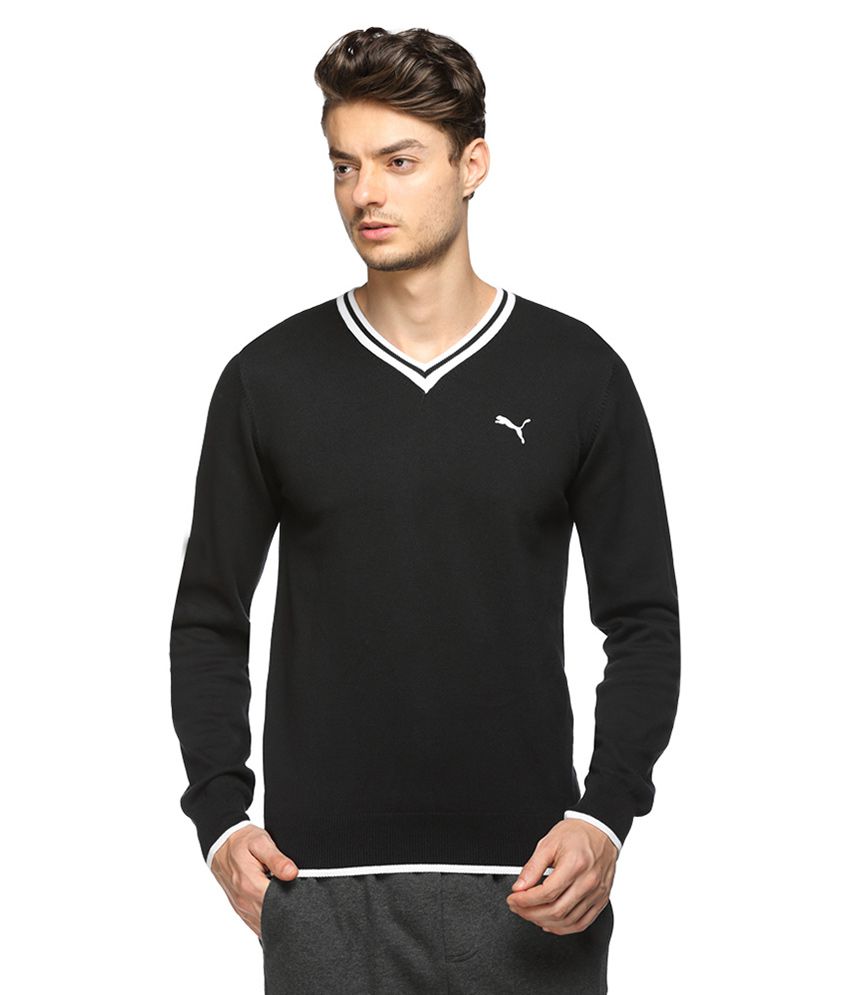 Puma Black V Neck Sweater - Buy Puma Black V Neck Sweater Online at ...