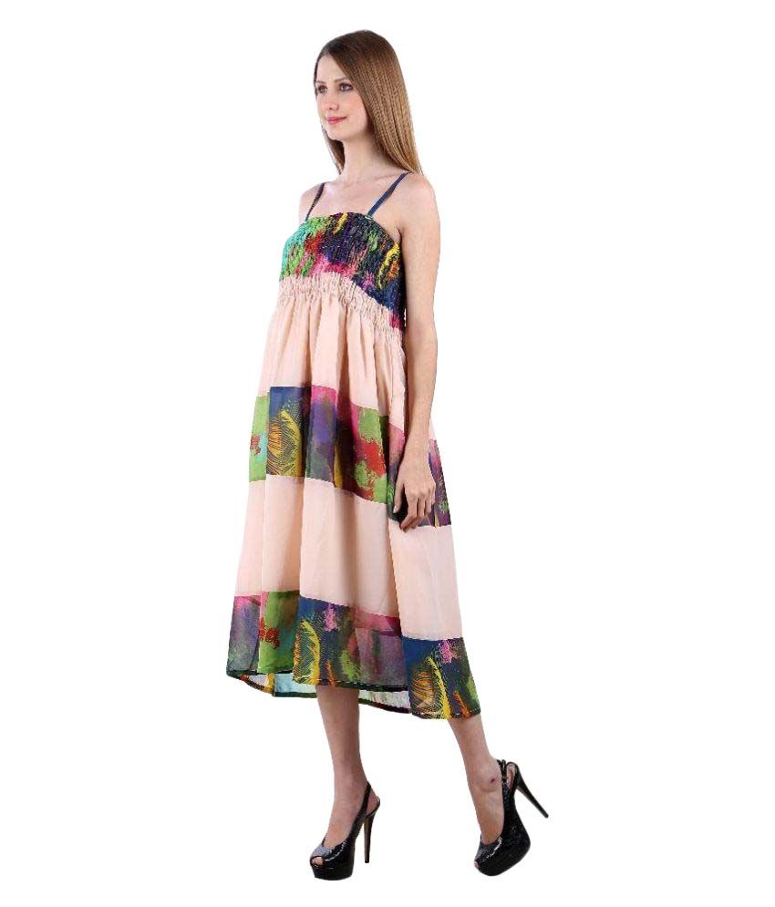 Selfiwear Multi Color Georgette Bodycon - Buy Selfiwear Multi Color Georgette Bodycon Online at 