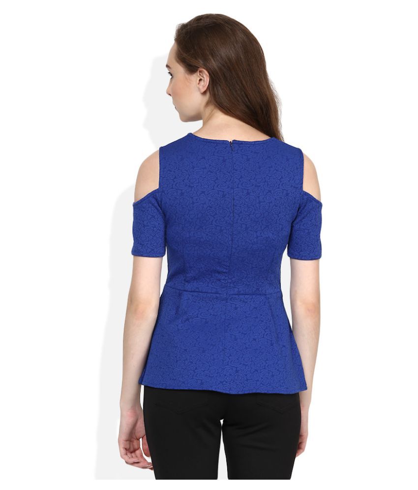 Gipsy Blue Polyester Peplum Tops Buy Gipsy Blue Polyester Peplum Tops Online At Best Prices In