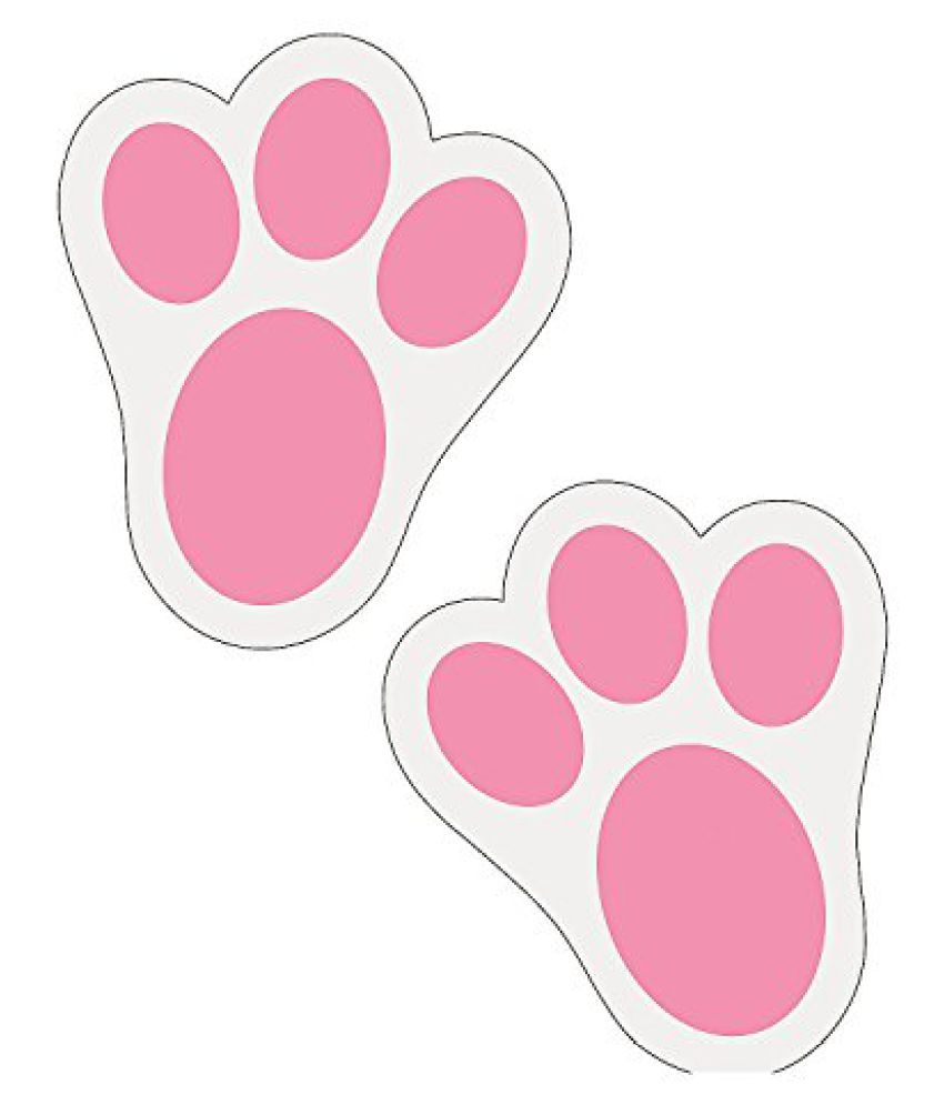 12 Pink Bunny Paw Print Floor Decal Clings Perfect For Easter