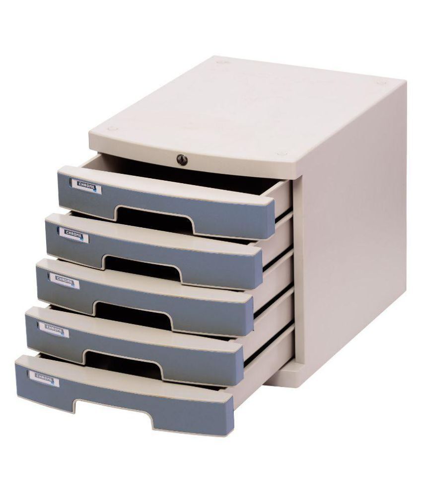 Chrome Gray 5 Compartment Plastic File Drawer Buy