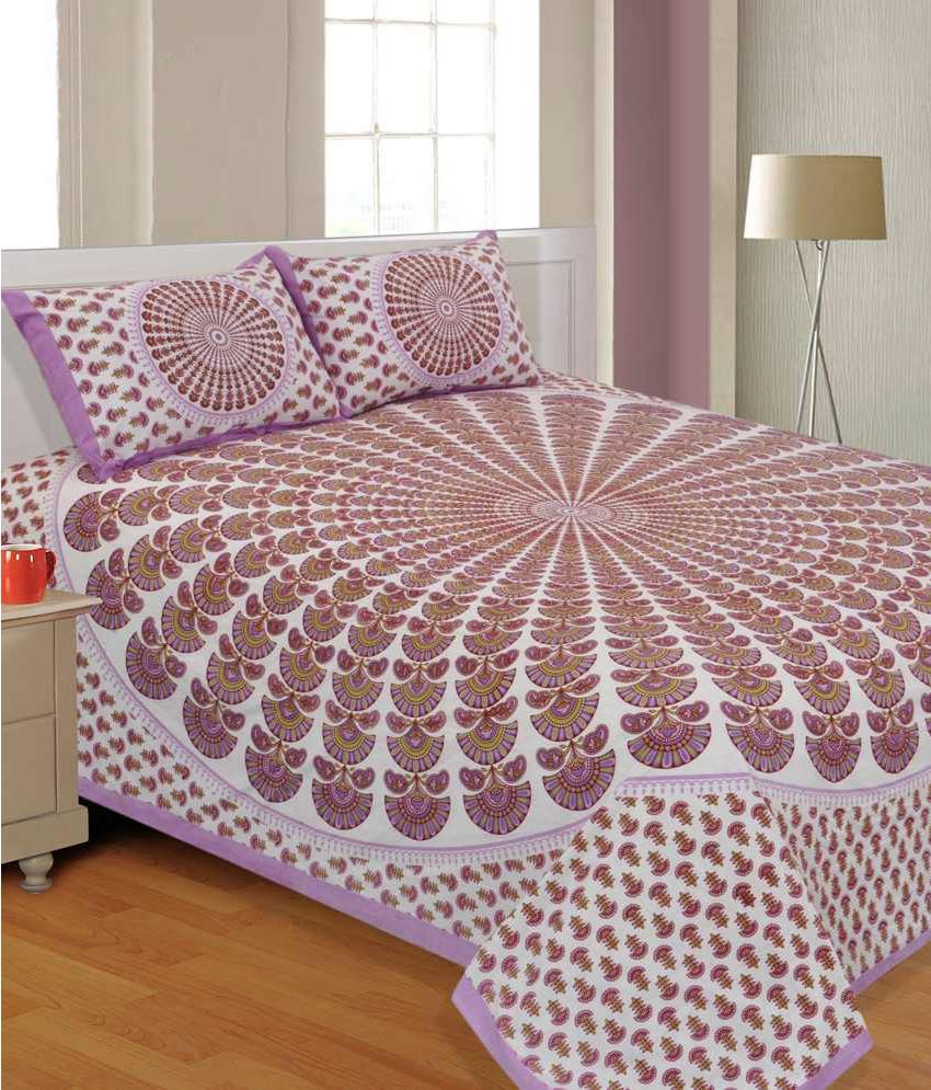     			UniqChoice Double Cotton Printed Bed Sheet