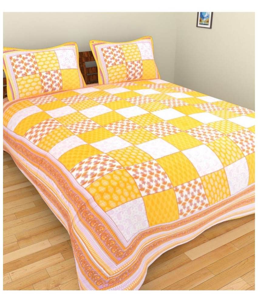     			UniqChoice Double Cotton Printed Bed Sheet