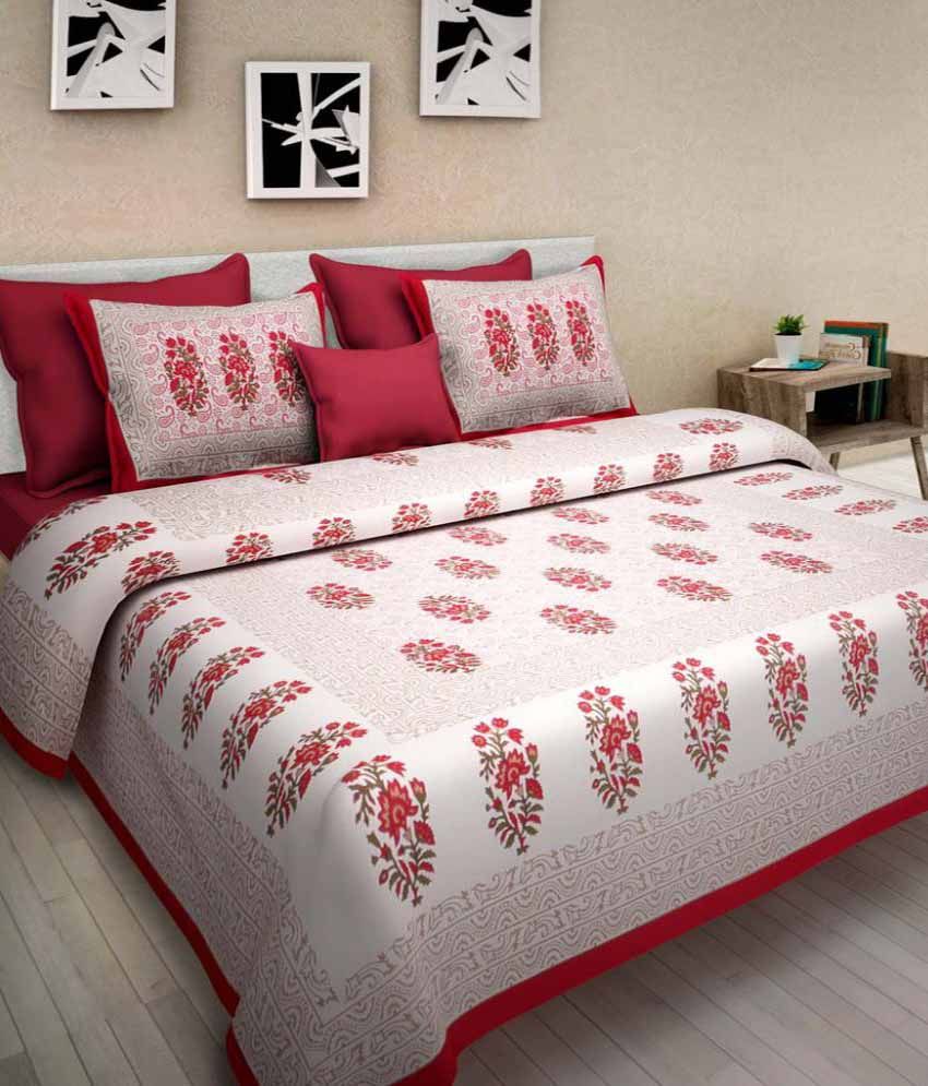     			Uniqchoice Cotton 1 Bedsheet with 2 Pillow Covers ( x )