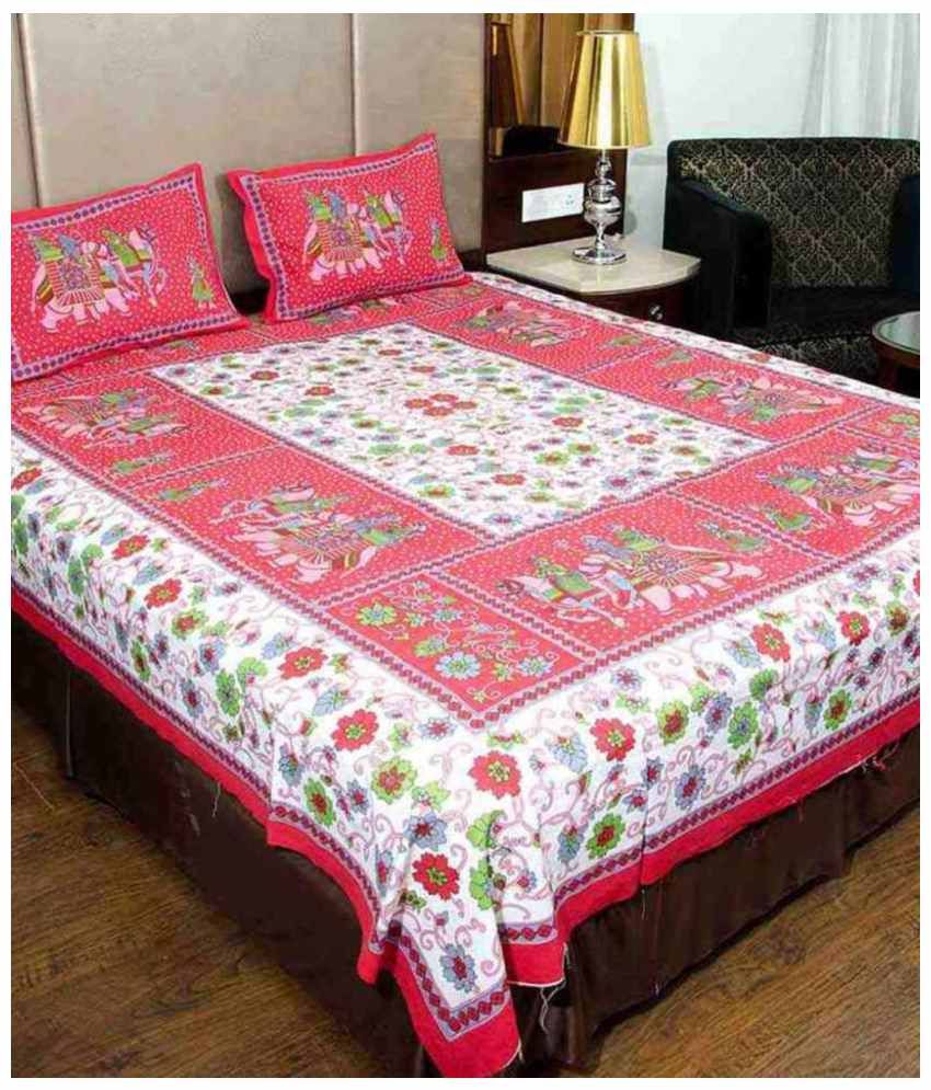 Uniqchoice Cotton 1 Bedsheet with 2 Pillow Covers ( x ) Buy