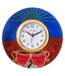 eCraftIndia White Dial Printed Wooden Handcrafted 30.48 cm Analogue Wall Clock