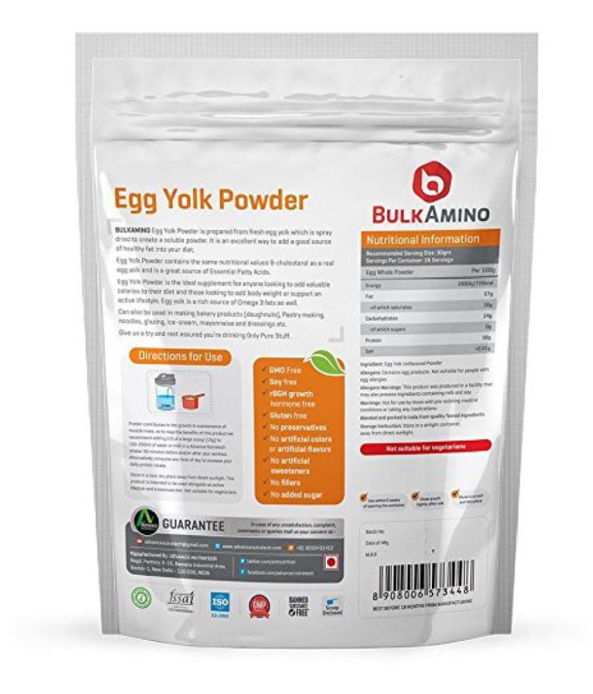 Advance Nutratech BulkAmino Whey Protein Isolate 1Kg+Egg Yolk Powder