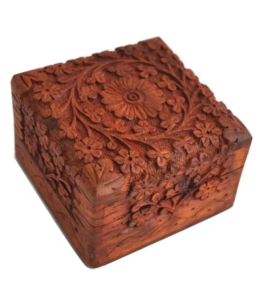 Intricate Wooden Jewelry Trinket Box Small Keepsake Storage Intricate Wooden Jewelry Trinket Box Small Keepsake Storage Organizer With Hand Carved Fl Design