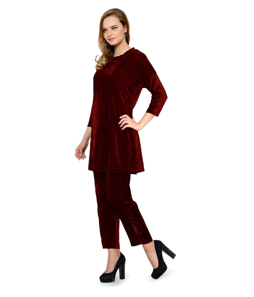 velvet night suit design