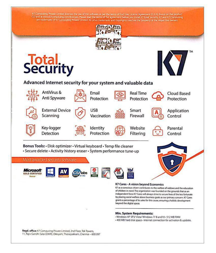 k7 total security price in india