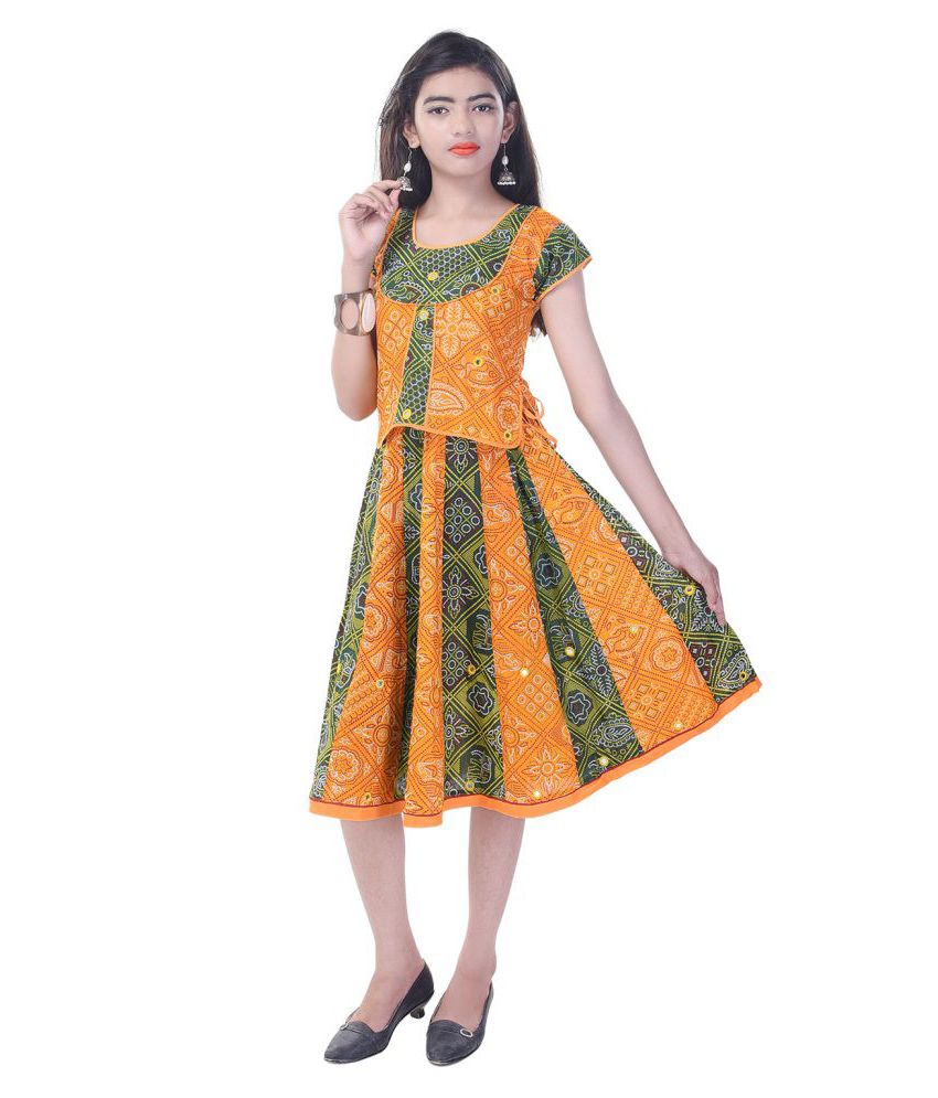 Rajasthani Sarees Multicolour Cotton Top And Bottom Set Buy Rajasthani Sarees Multicolour