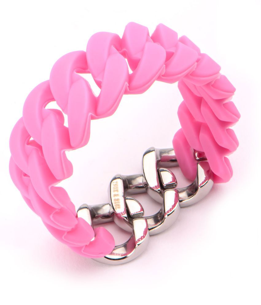 Inox Jewelry Pink Silicon Bracelet: Buy Inox Jewelry Pink Silicon ...