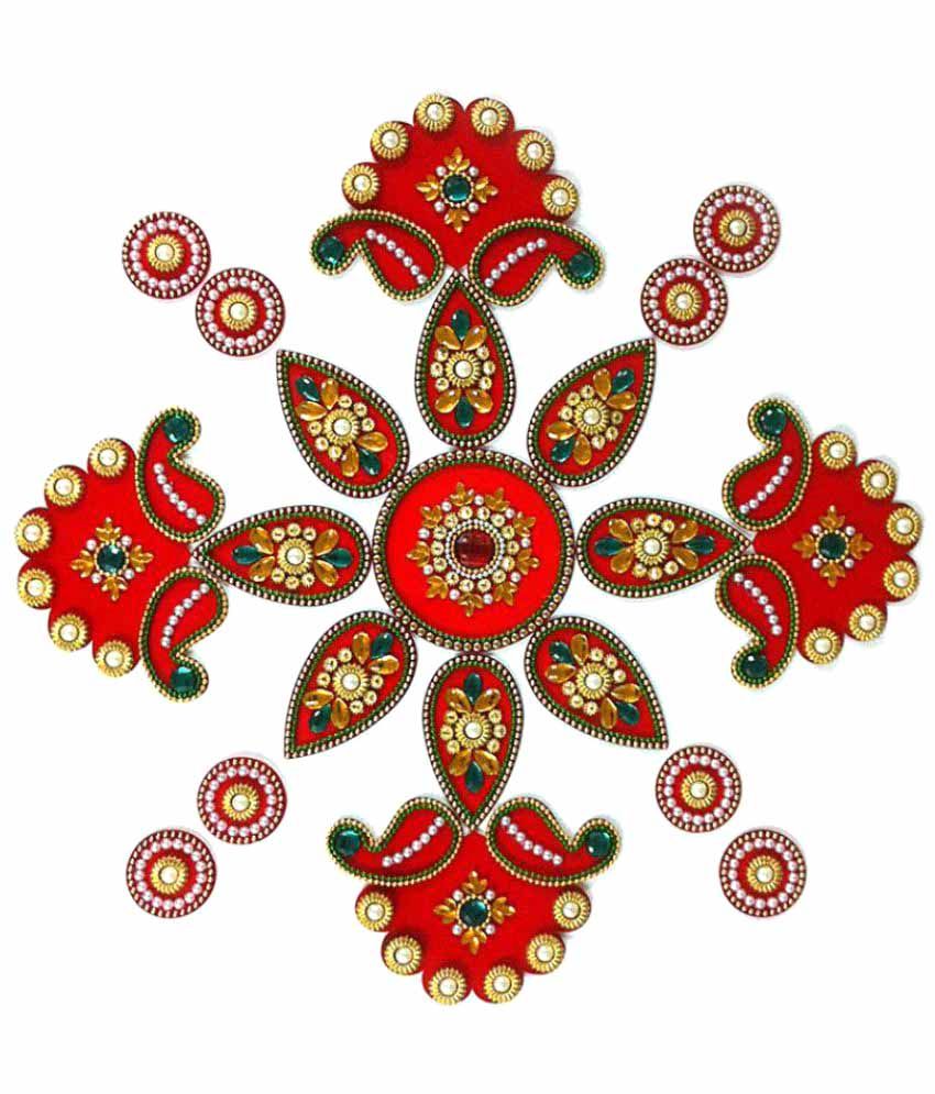 Suman Creations Acrylic Rangoli Red: Buy Suman Creations Acrylic ...