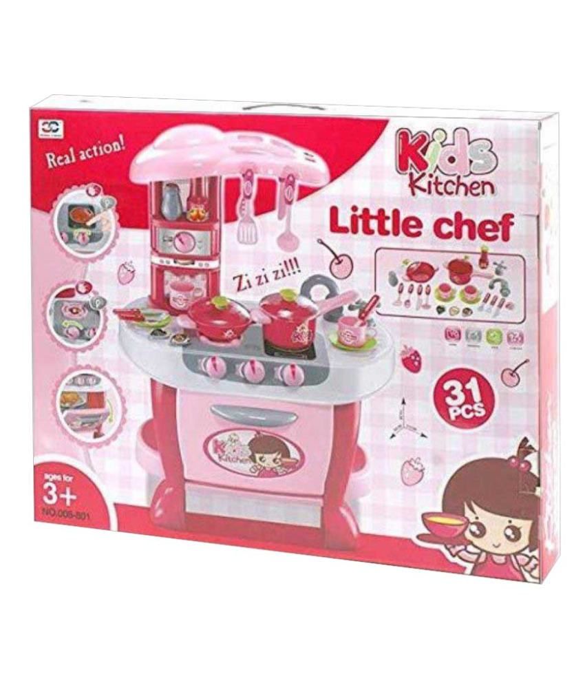 Latest Multi Little Chef Kids Kitchen Play Set With Light Sound