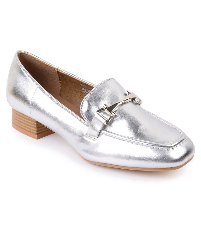 Truffle Collection Silver Loafers Price in India- Buy Truffle ...