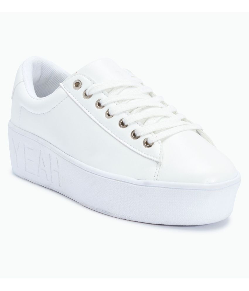 truffle collection white solid sneakers