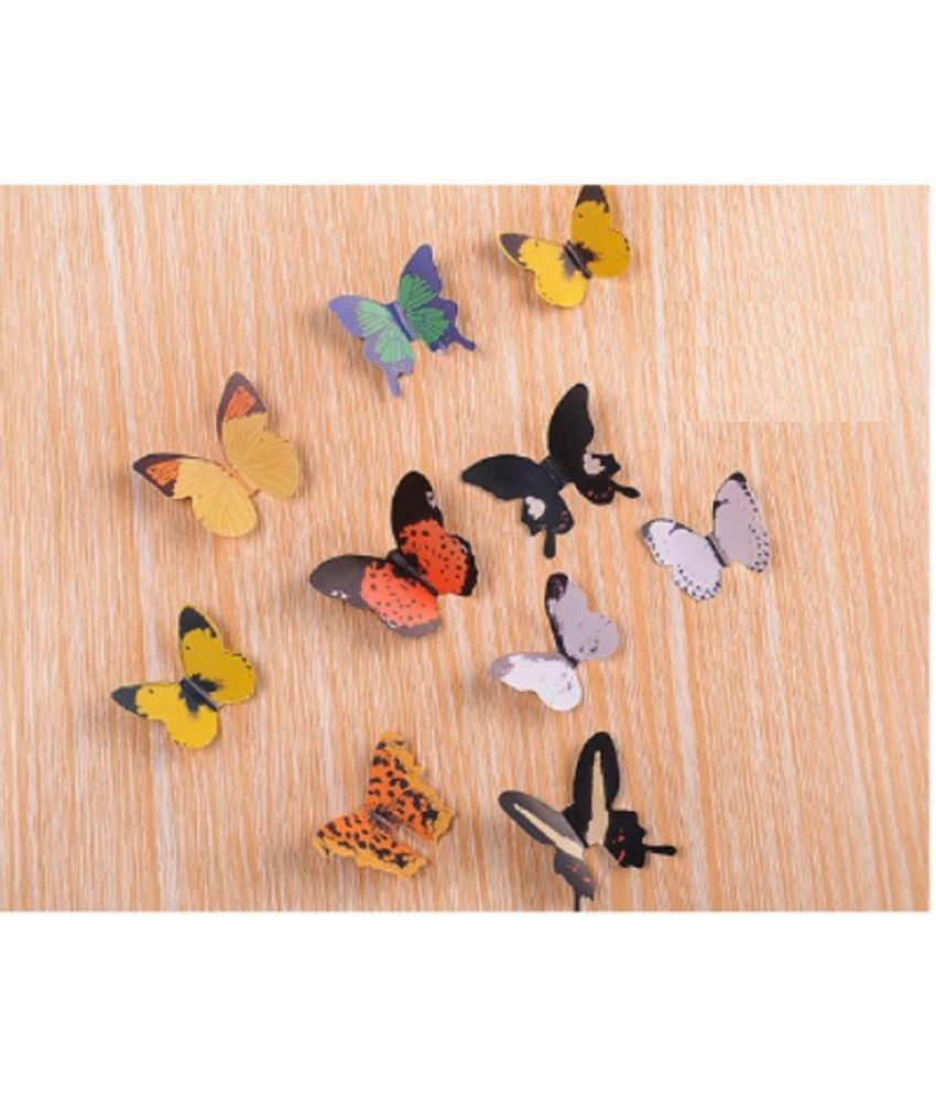     			Jaamso Royals Multi Color 3D Butterflies PVC Wall Stickers