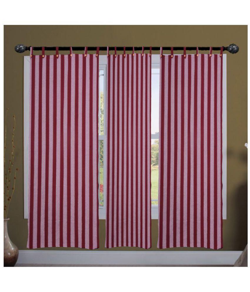     			SBN New Life Style Set of 3 Window Loop Curtains Stripes Multi Color