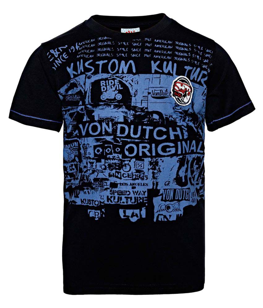 Punkster Cotton Navy Blue Round Neck T-Shirt for Boys - Buy Punkster ...