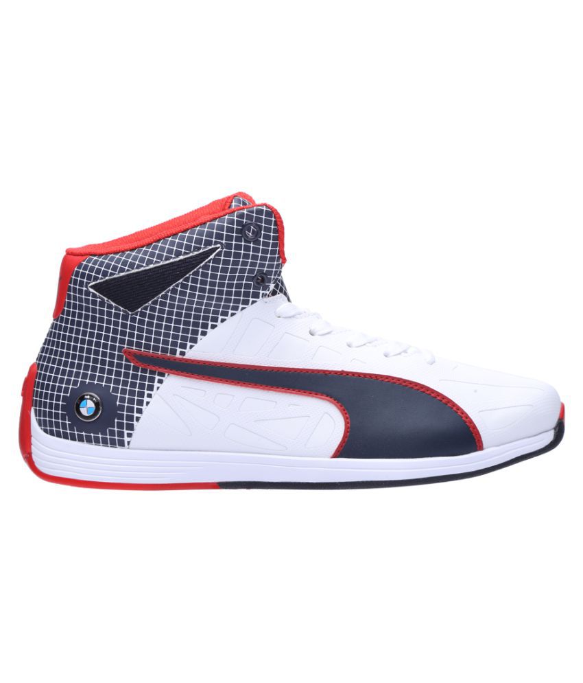 puma bmw ms mid white ankle high sneakers