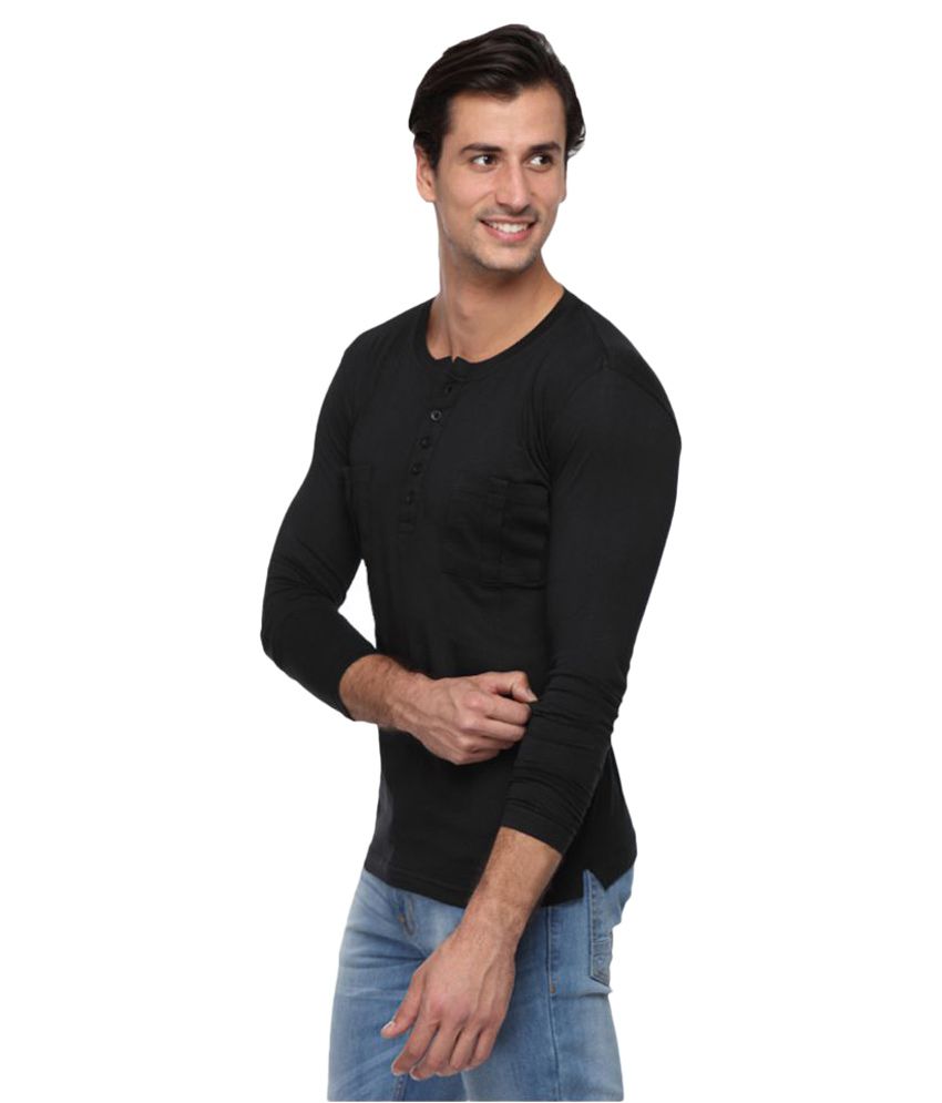 henley t shirt black