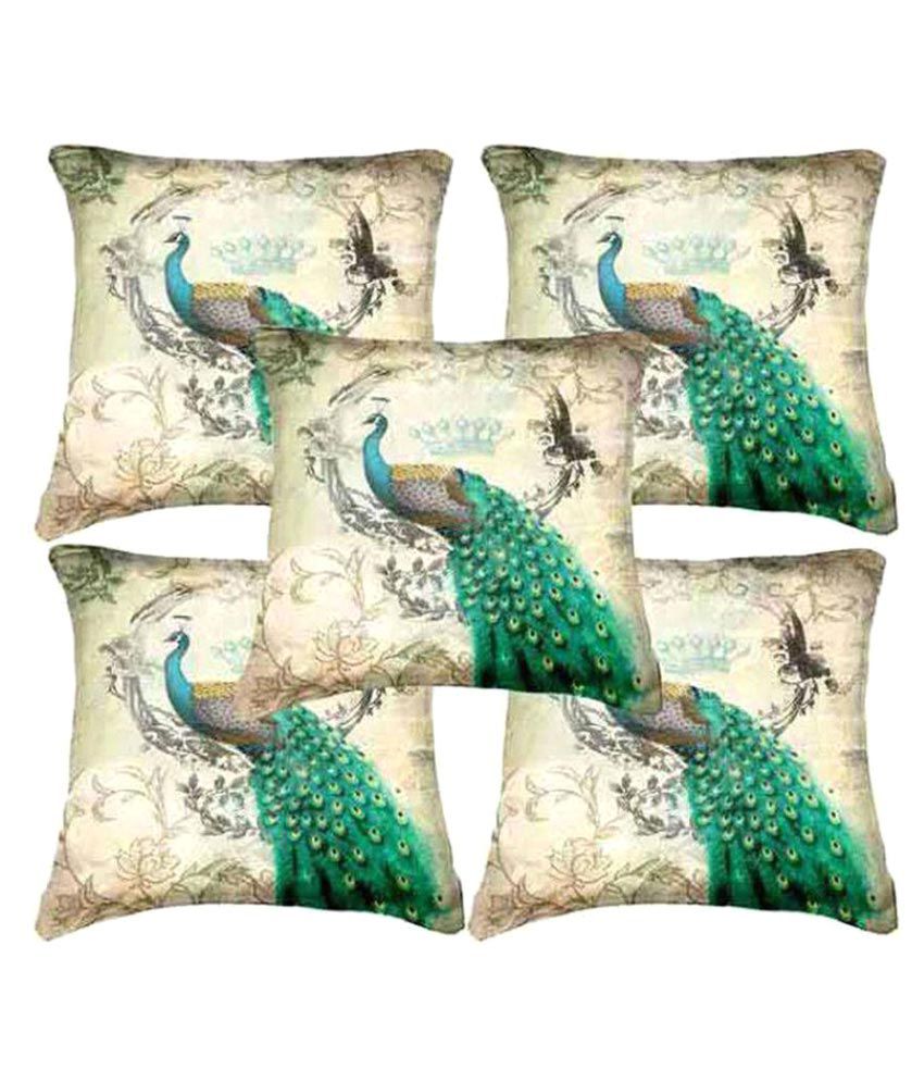     			Home Sazz Set of 5 Polyester Cushion Covers